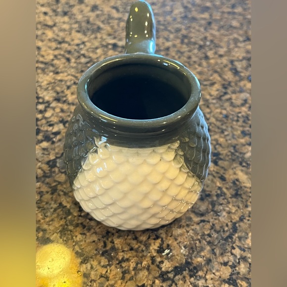 Fish mug olive green & cream microwave safe NWT fathers day fishing - Picture 2 of 9